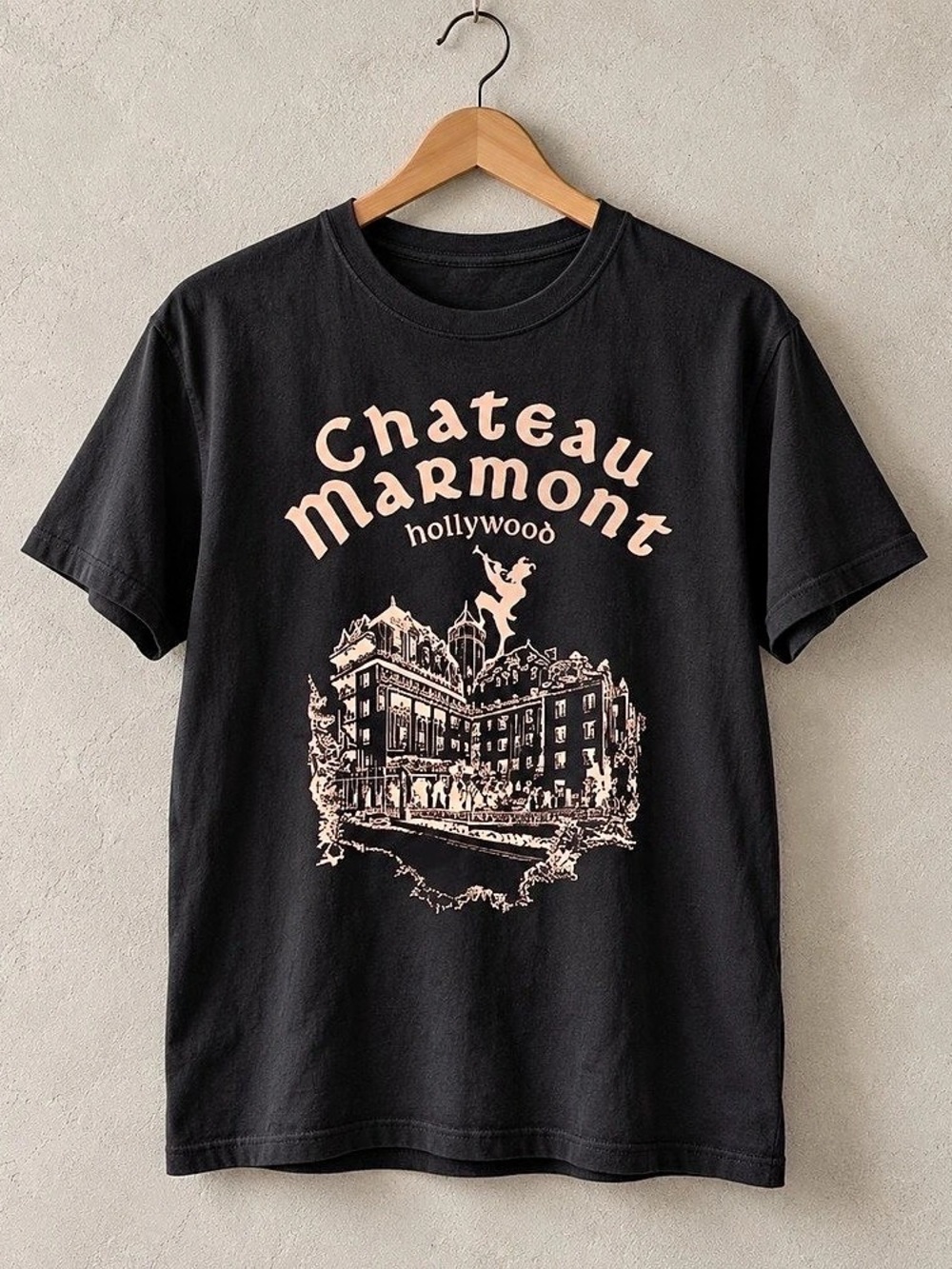 Gildan Hollywood Hotel Graphic T-Shirt Black For Unisex